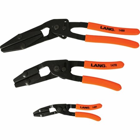 LANG Self Locking Angled Pinch Off Pliers Set - 3 Piece LNG-1500